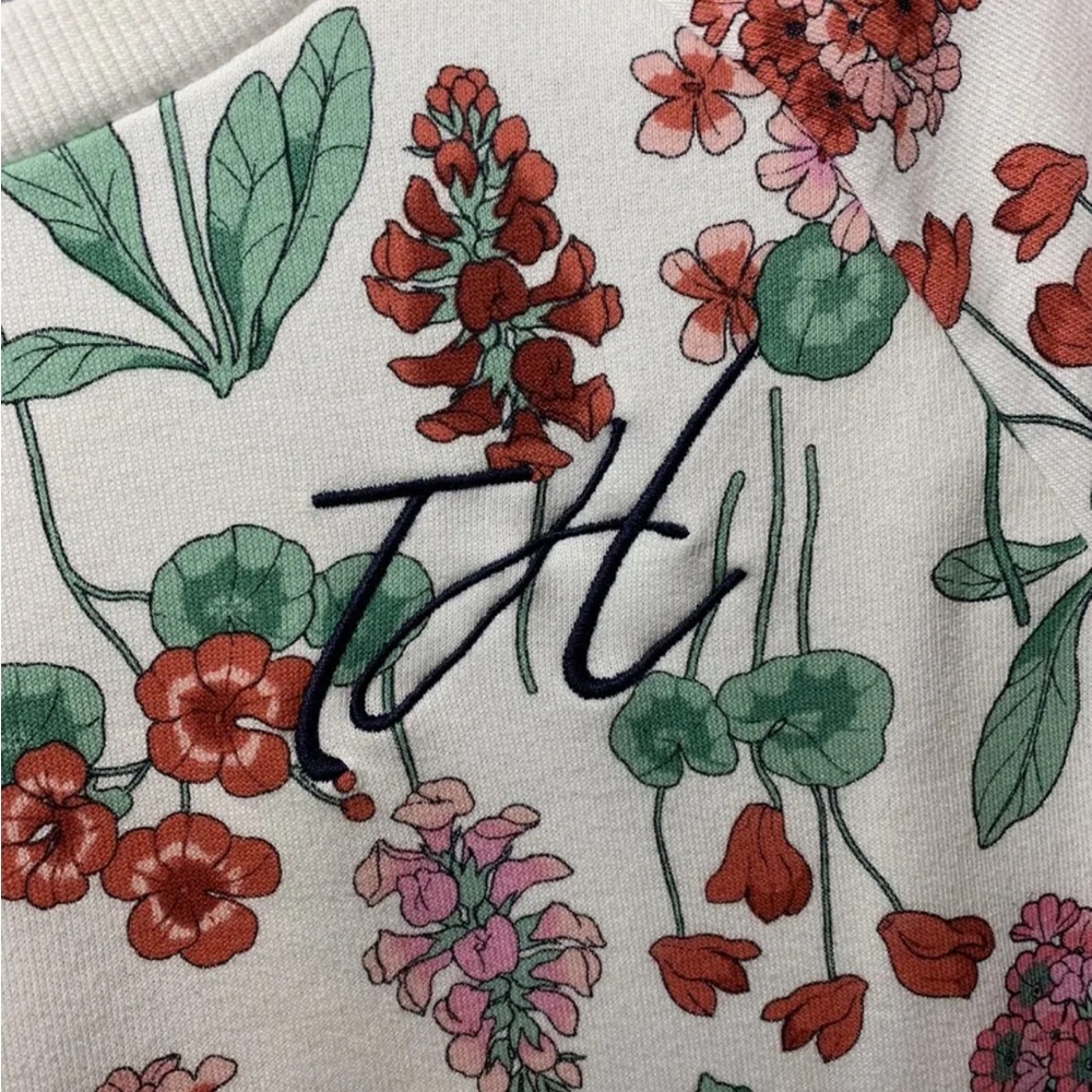 Tommy Hilfiger Women’s Sweatshirt, Floral Pattern w/ Ribbed Sides and Arms - Med